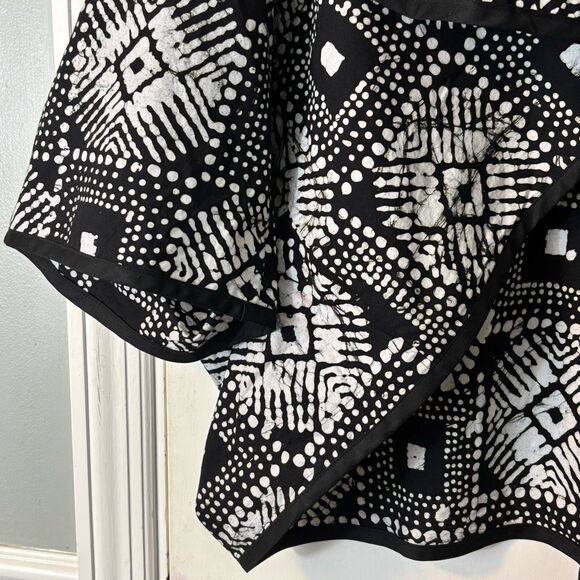 IF UDARE ARTS art to wear one size black & white artsy cotton print cocoon jacke - Picture 3 of 8